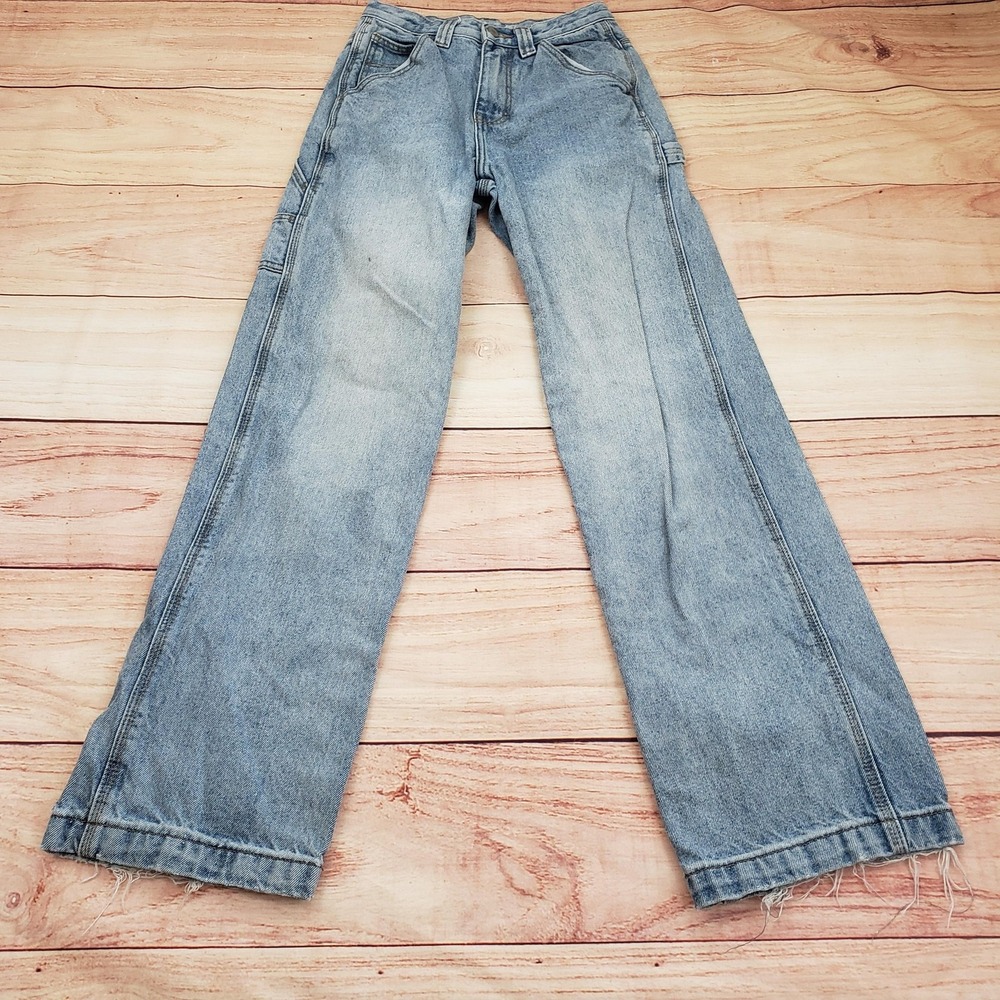 J‎ Galt Jeans Womens Small Wide Leg High Rise Distressed Raw Hem Vintage Style